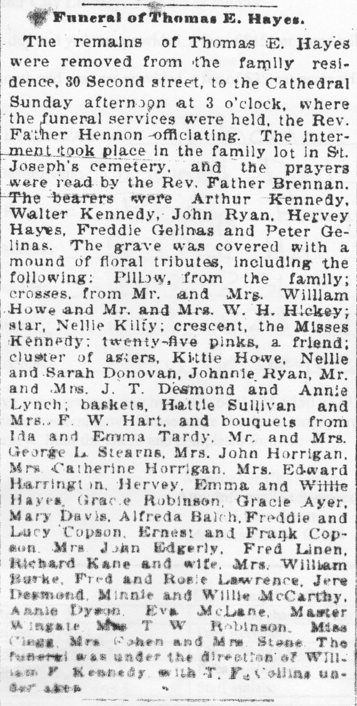 Thomas Hayes Obituary