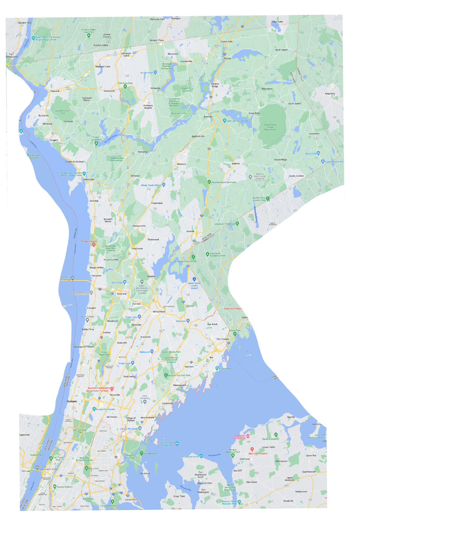 Modern Map of Westchesater County